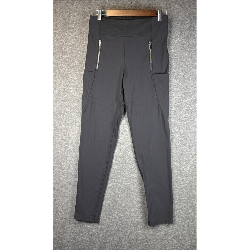 Athleta Black High Waisted Zip Pocket Leggings Athletic Crop Pants‎ Women Size 4